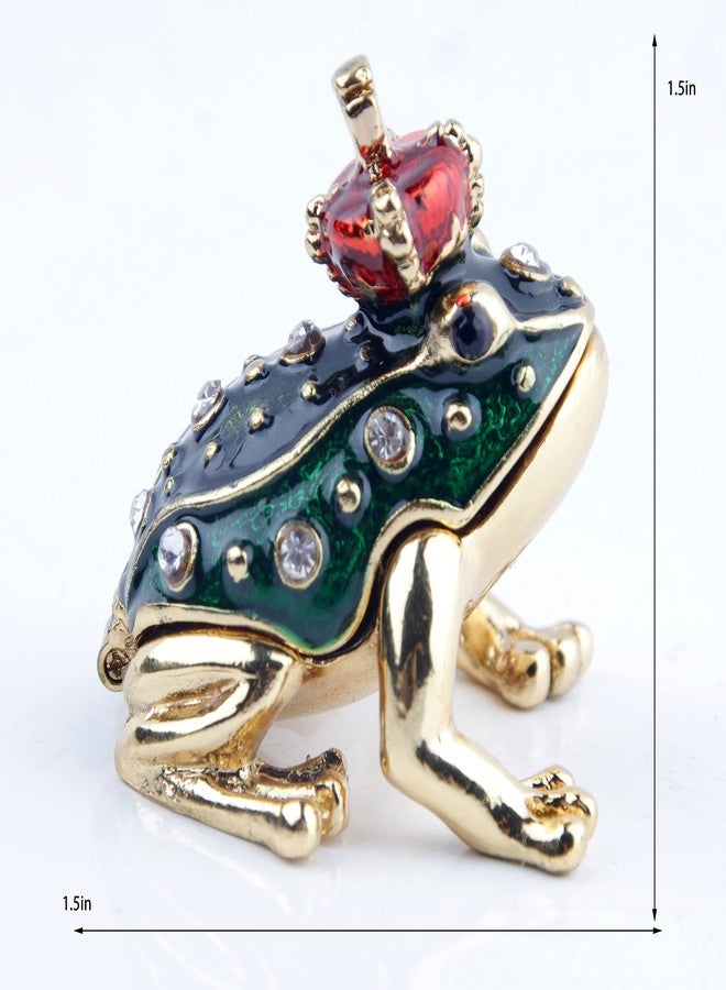SEVENBEES Small Frog Prince Trinket Boxes Hinged Frog Figurine Jewelry Boxes Gift for Girls Women - Mothers Day Gifts - Image 2